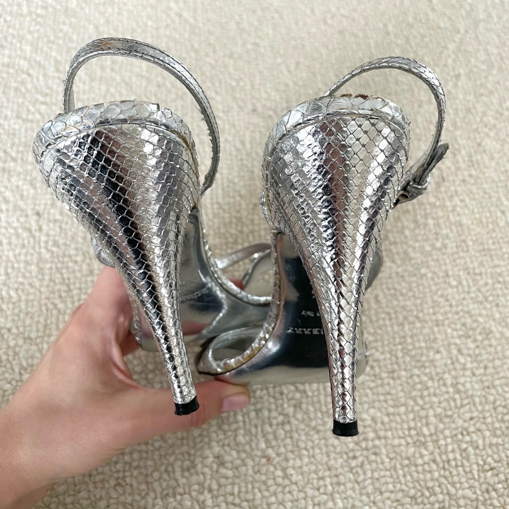 Burberry Silver Python Sandals - image 4